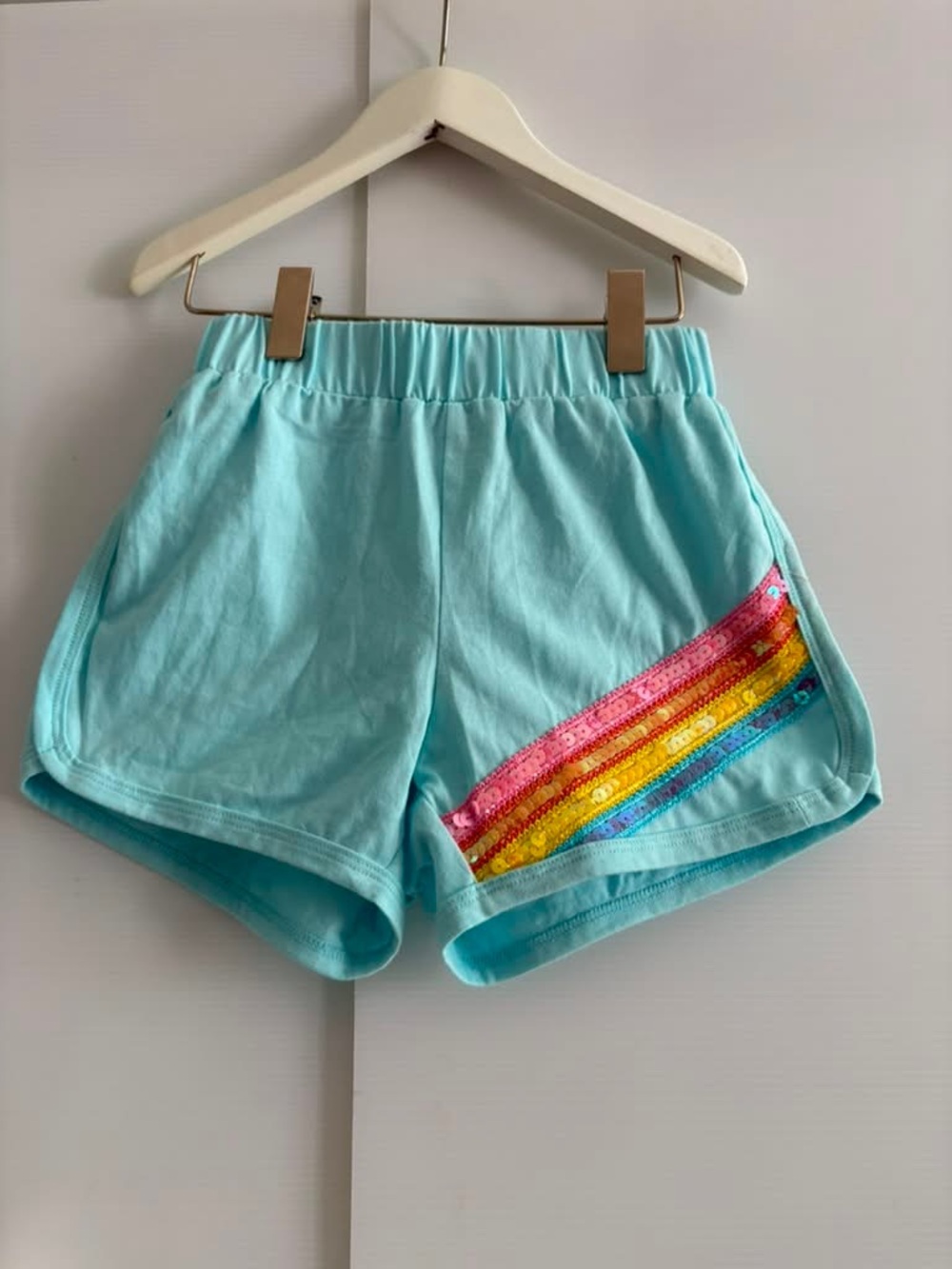 Lola + The Boys Shorts with Sequin Rainbow | size 8